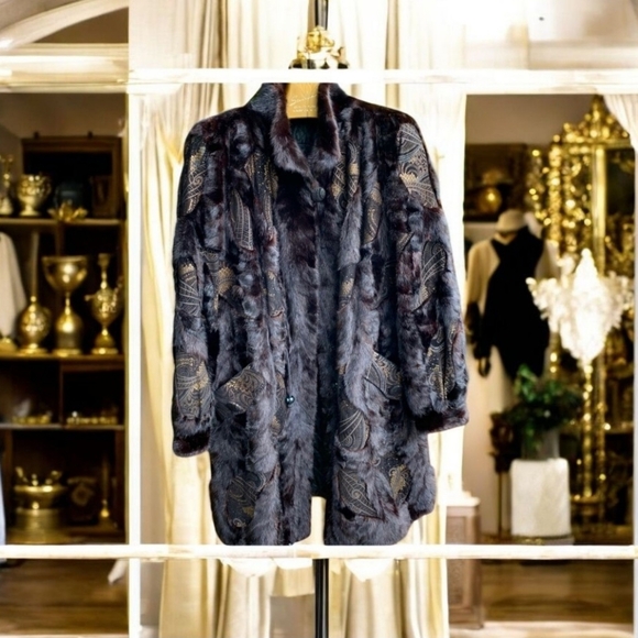 2X Mink Fur Parka Coat Quilted Liner 50”Bust😍EXCL - Picture 2 of 14